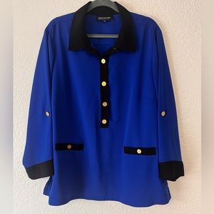 Jones New York Blue & Black Tunic Size 18W